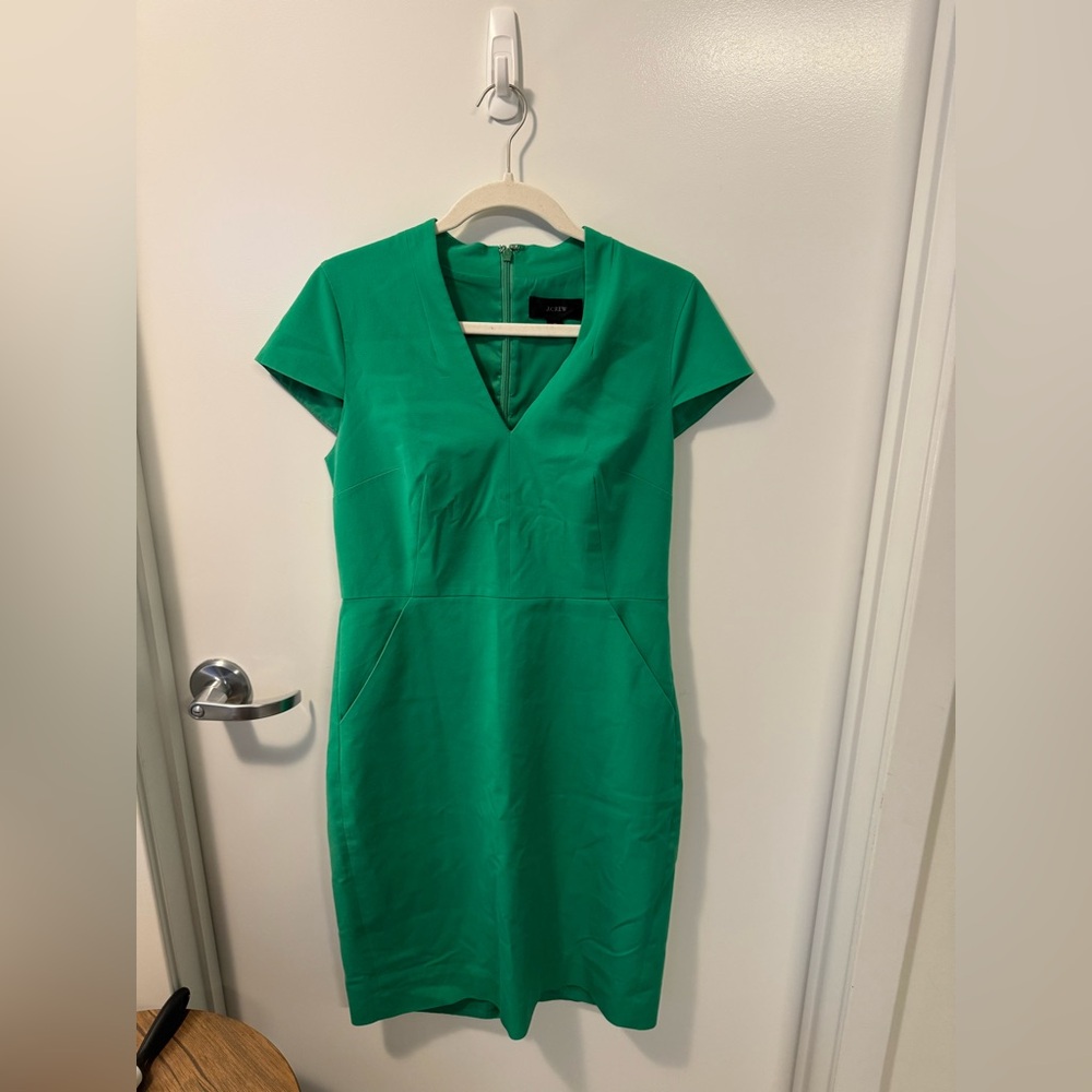 J. Crew Green Dress w Pockets (8)